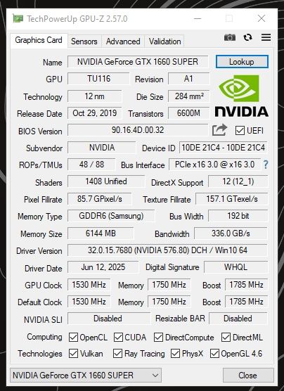 Продам видеокарту GTX 1660 SUPER