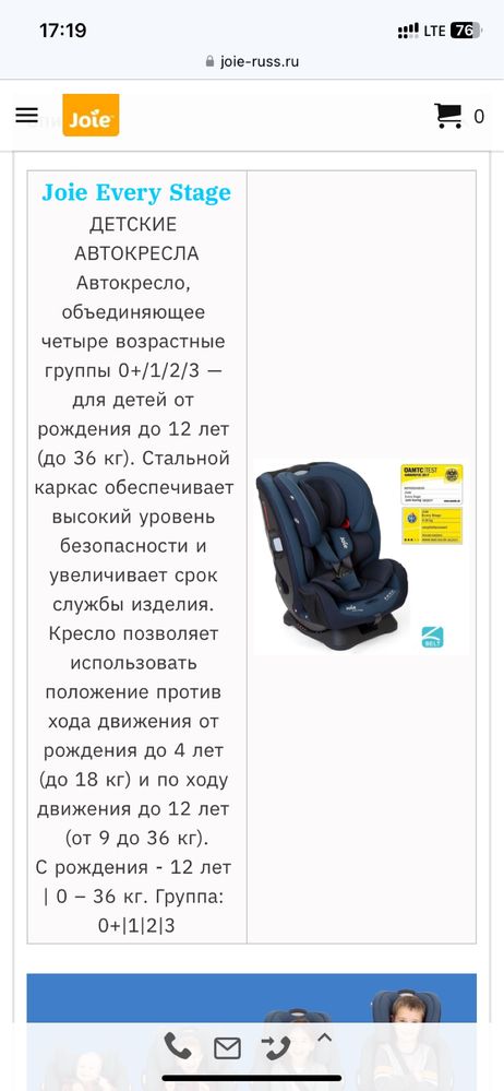 Детское автокресло