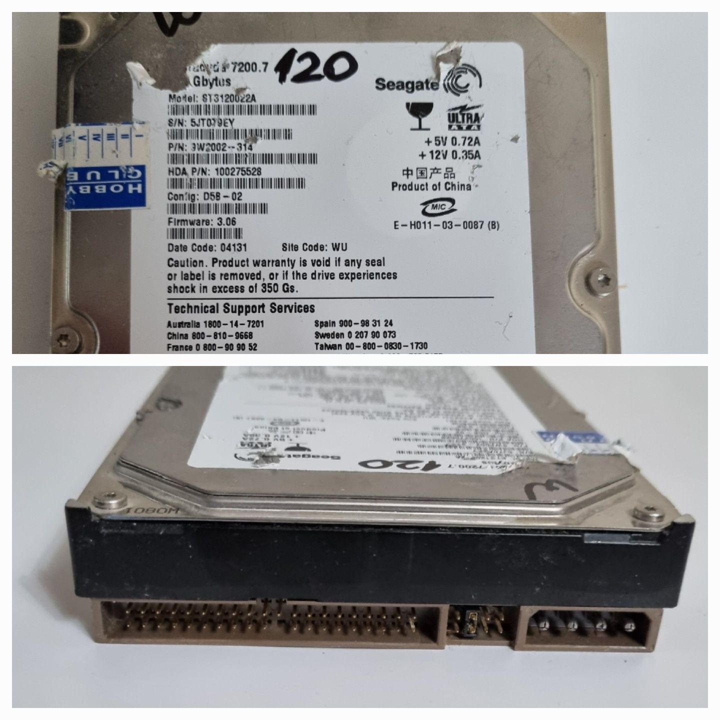 Жесткие диски (HDD), 40Gb-200Gb, б/у