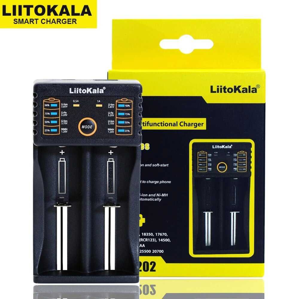 Новое Зарядное устройство LiitoKala Lii-202 +блок питания 5V/2А