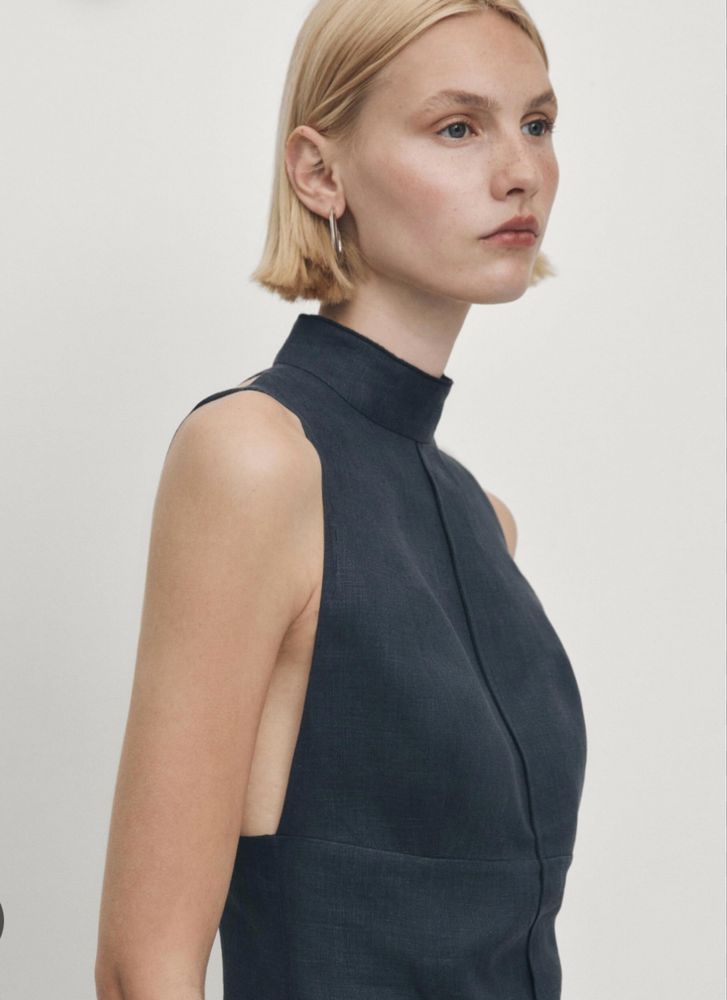 Платье лен massimo dutti studio