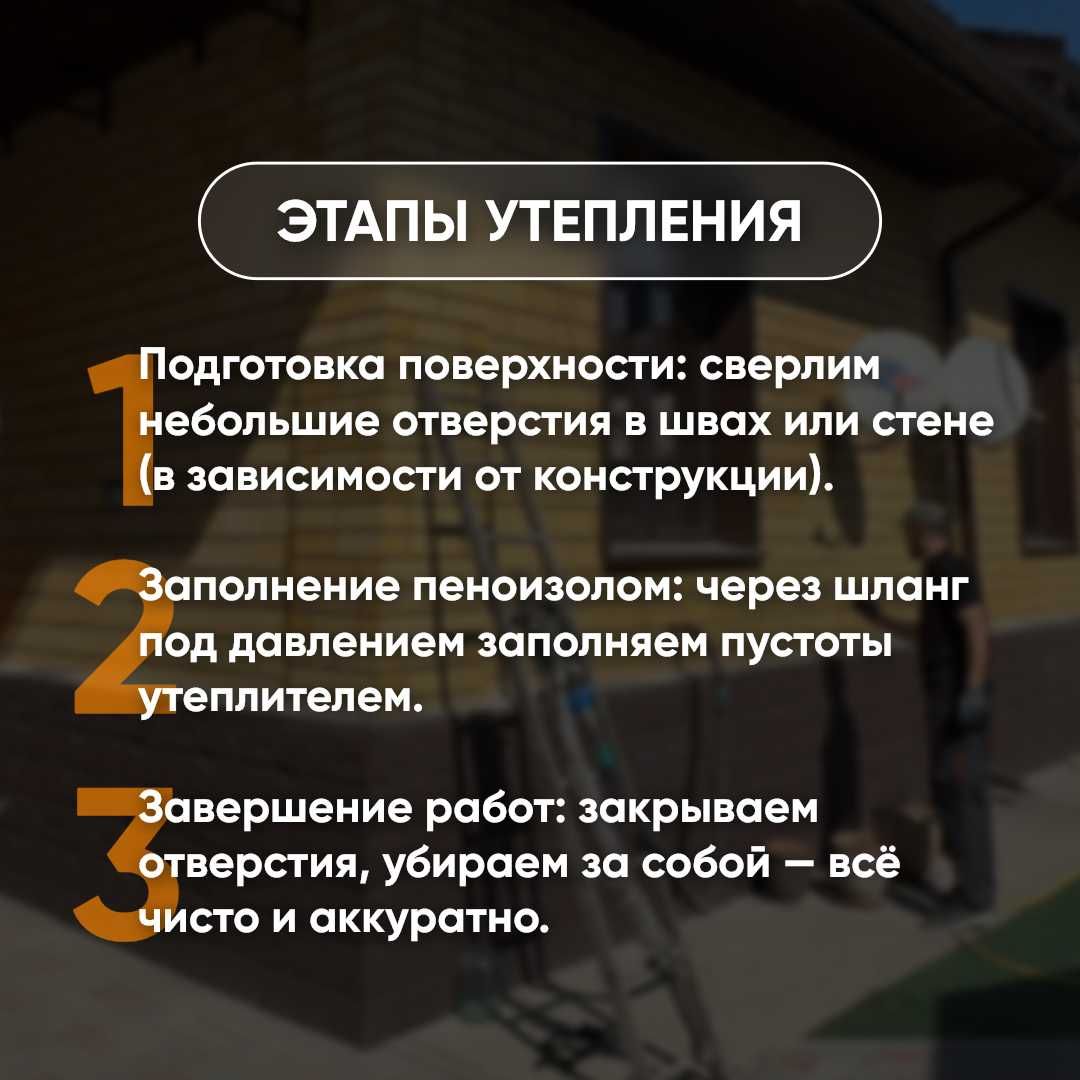 Утепление стен пеноизолом.Теплоизоляция.Пеноизол