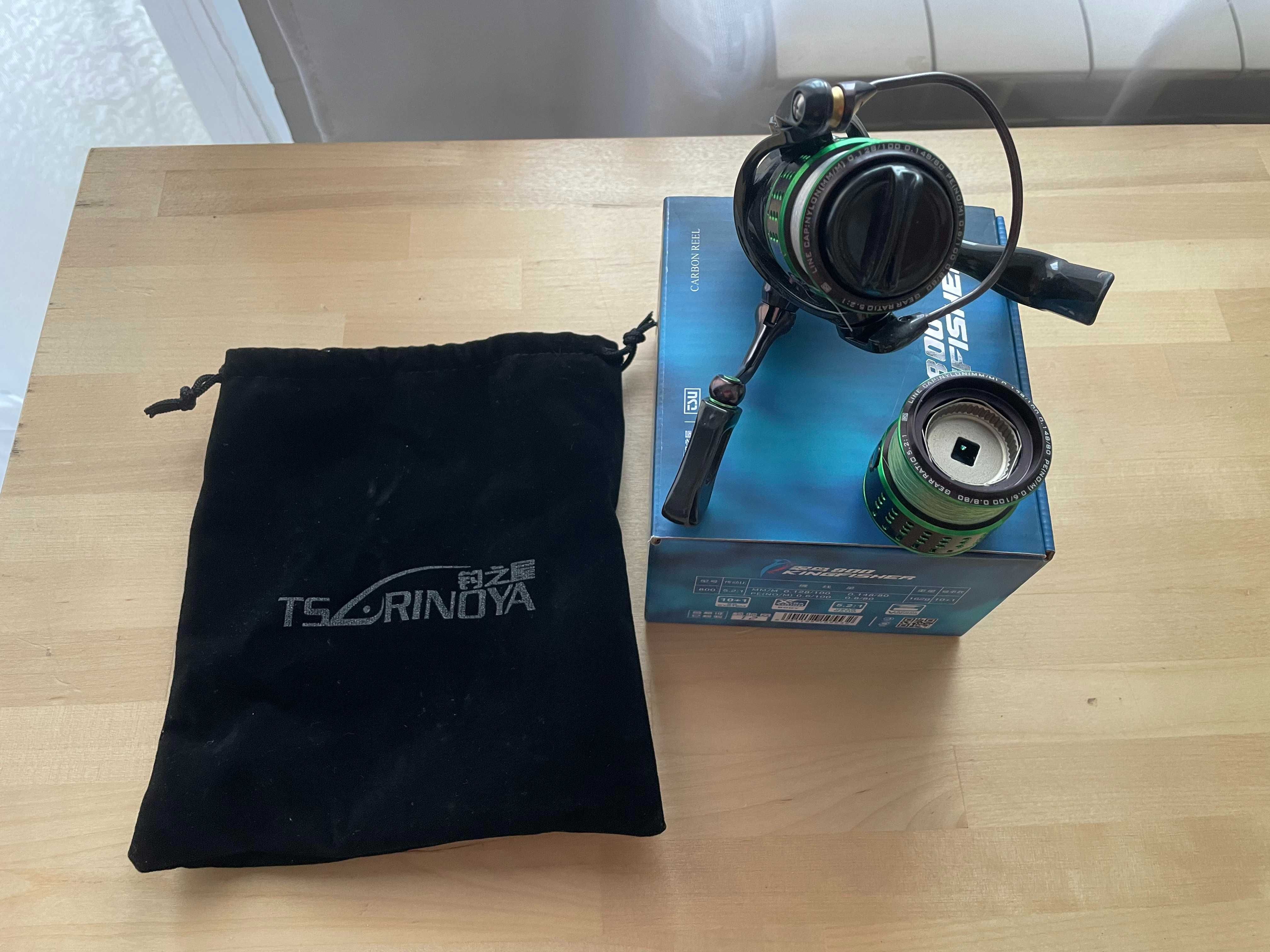 Катушка для спиннинга для форели Tsurinoya Kingfisher 800 с доп шпулей