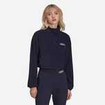Синяя флисовая кофта женская S Adidas Retro Luxury 1/4 Zip Cropped