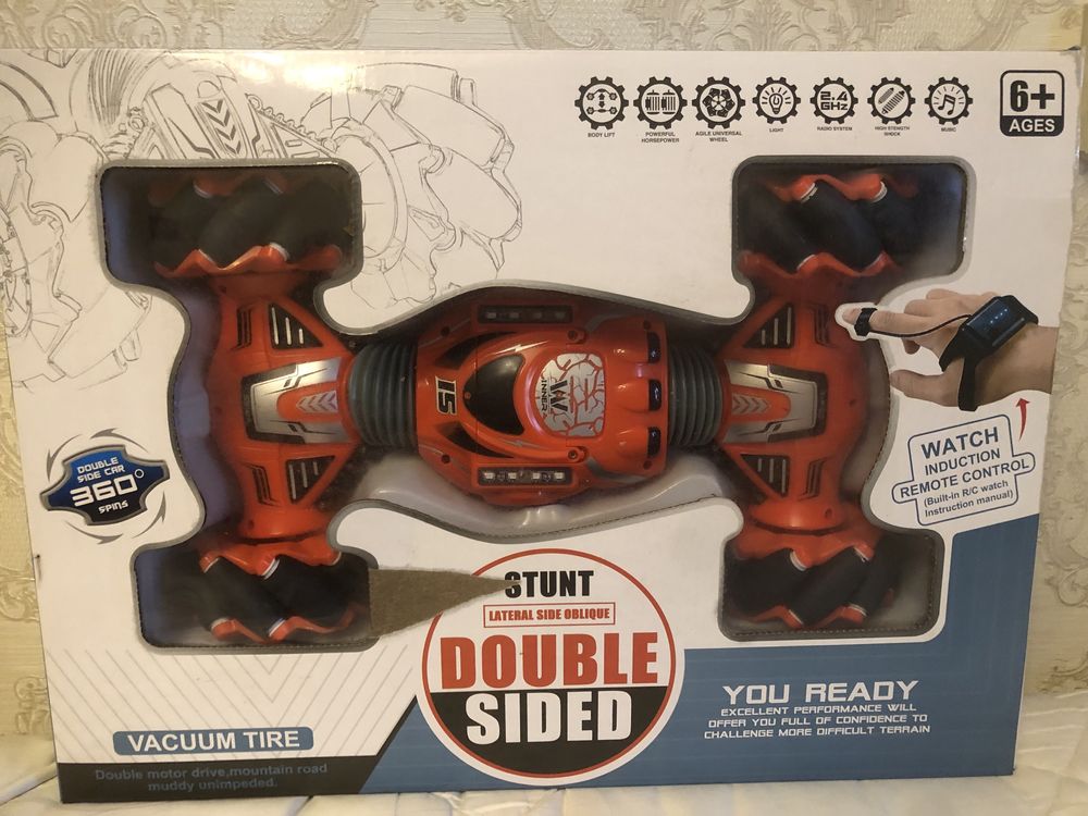 машинка на пульте управления stunt double sided