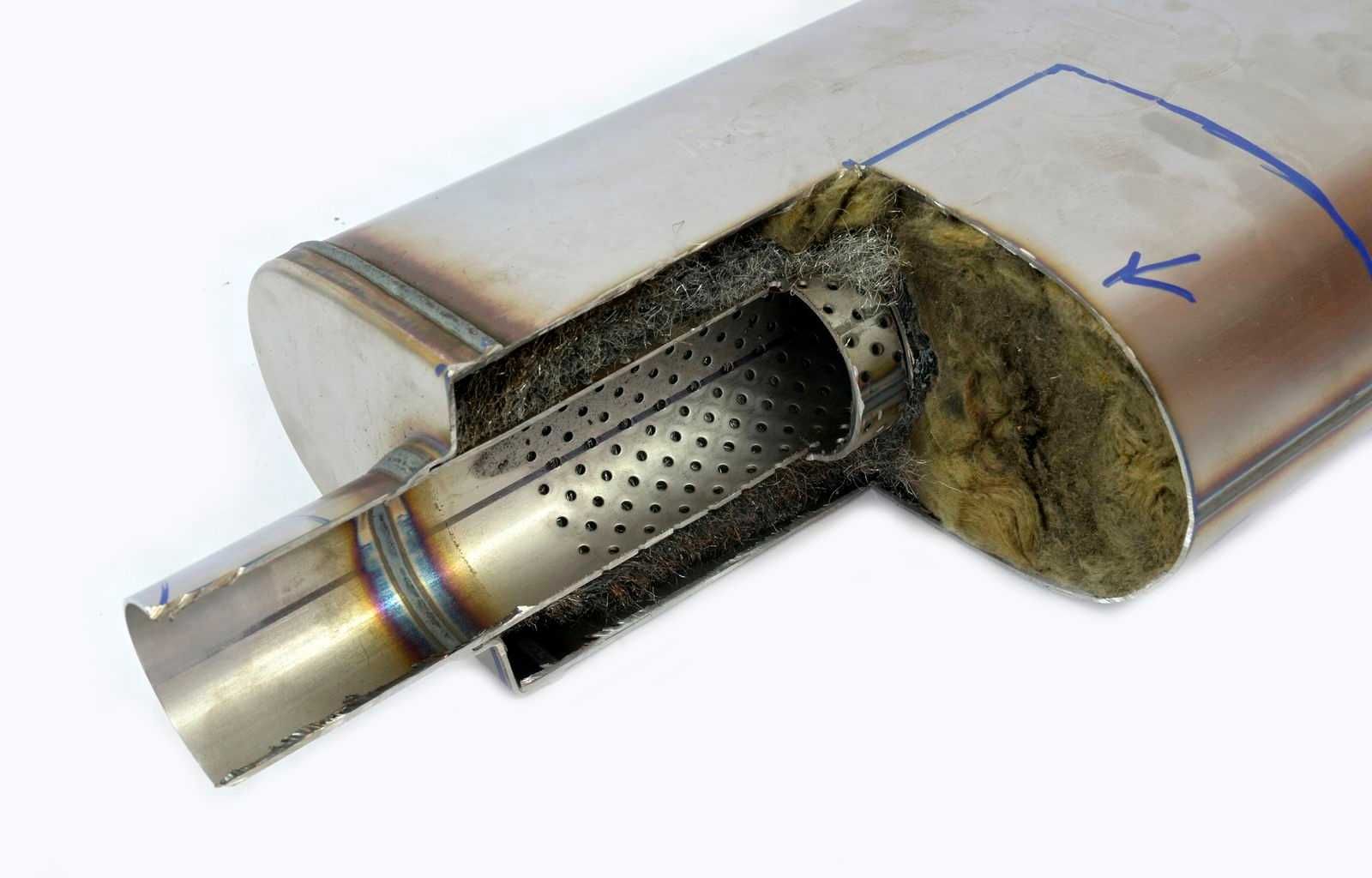 Бочка выхлопная Magnaflow style выхода 76мм длина 355мм (вынос-вынос).