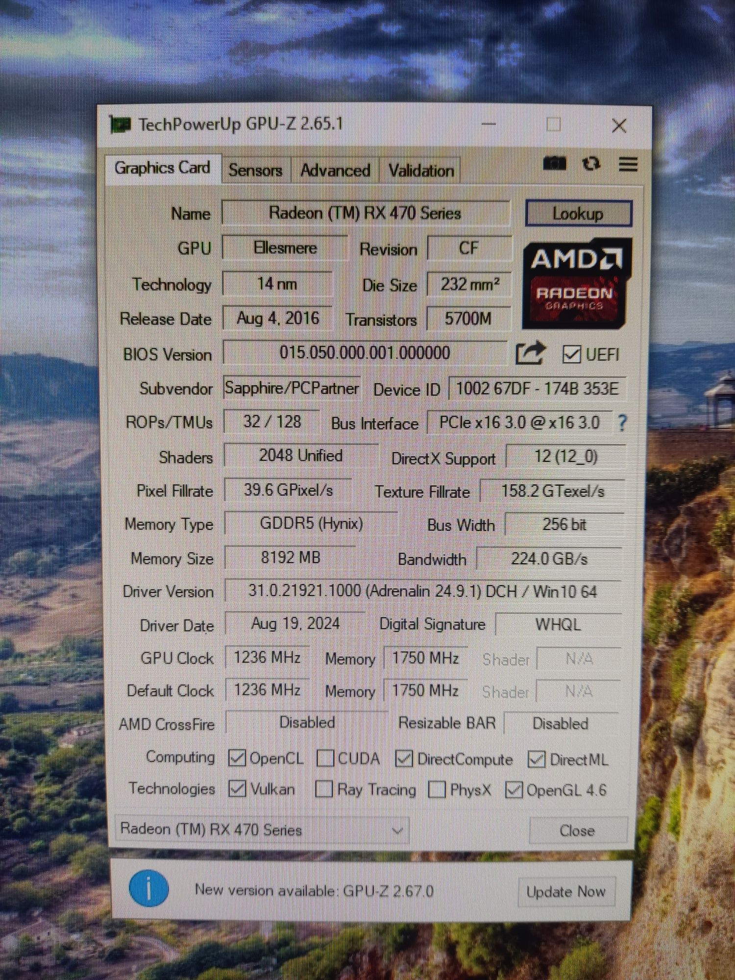 Продаю видеокарту Nitro sapphire Radeon RX 470 8gb