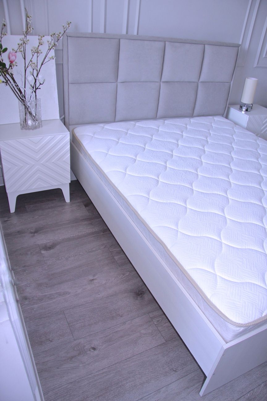 Новая кровать 160х200 двуспальная, серая, велюр