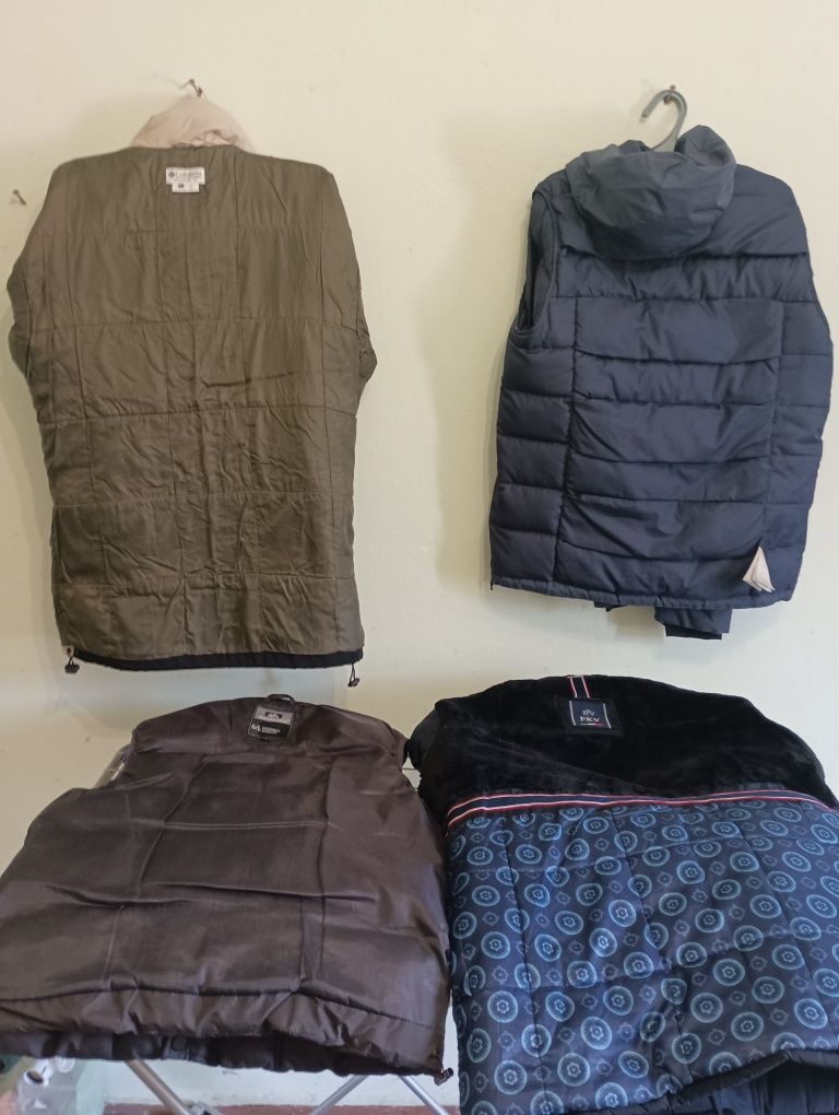 Фирменные куртки Adidas и Columbia, теплые жилетка и куртка.