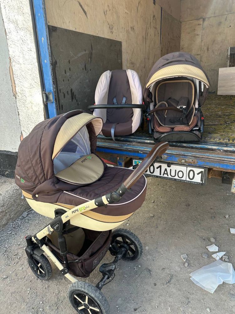 Коляска PEPE ECO PLUS 3в1 VERDI, цвет бежевый