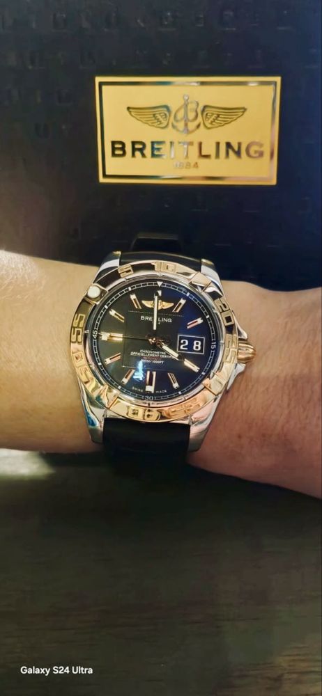 Швейцарские часы Breitling Galactic 41 мм .Золото 750 пробы и сталь.