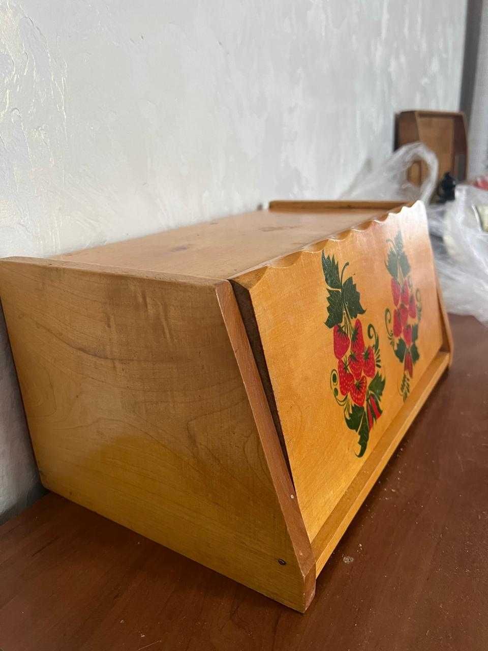 Хлебница расписная, деревянная, Советская