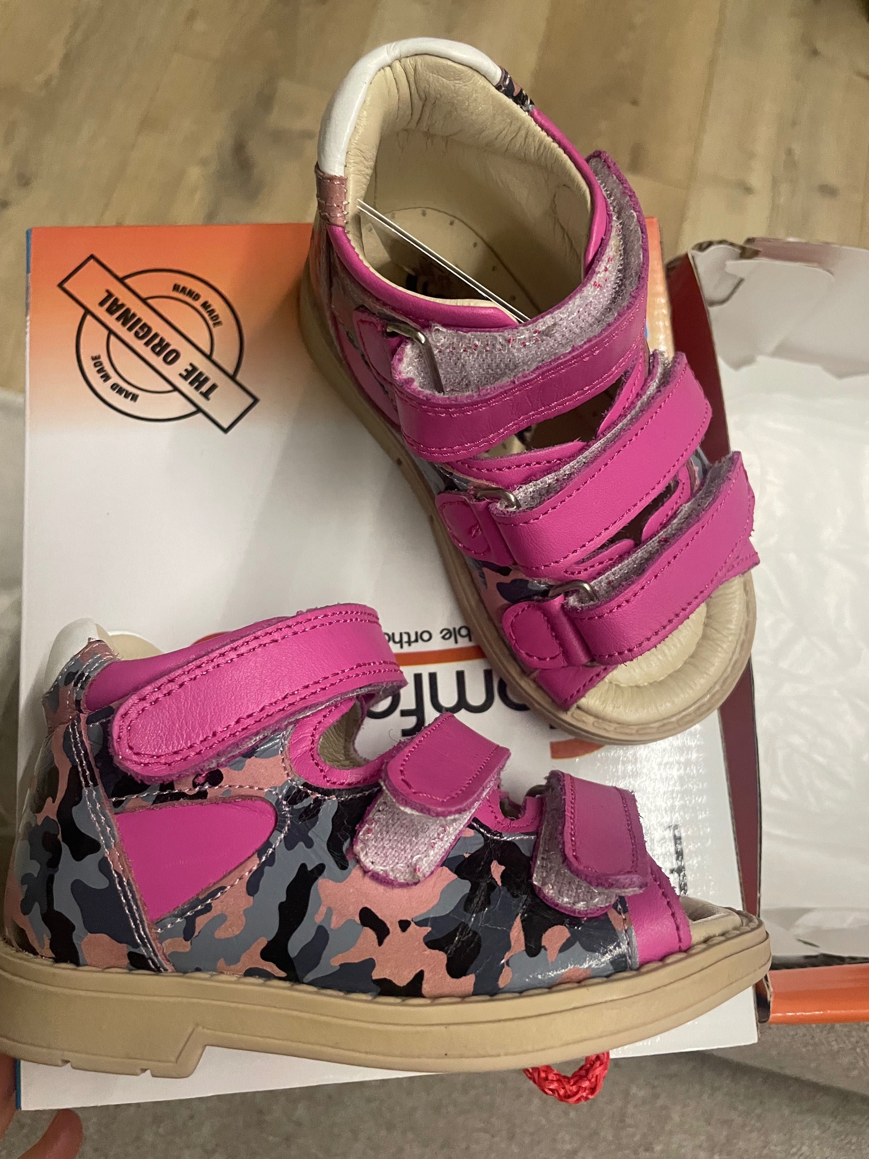 Детские кожаные ортопедические сандалии Comformini на девочку, 21