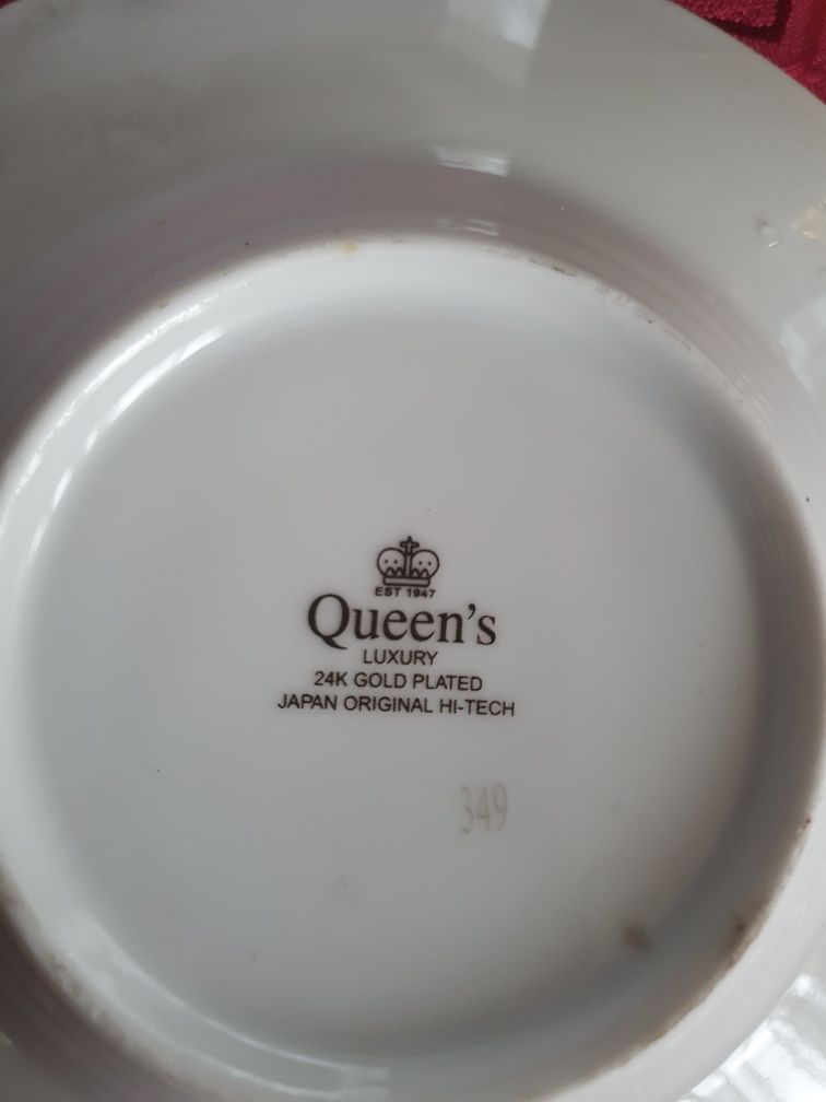 Набор из 6 чайных пар Queen's luxury  с покрытием золотом 24 карата