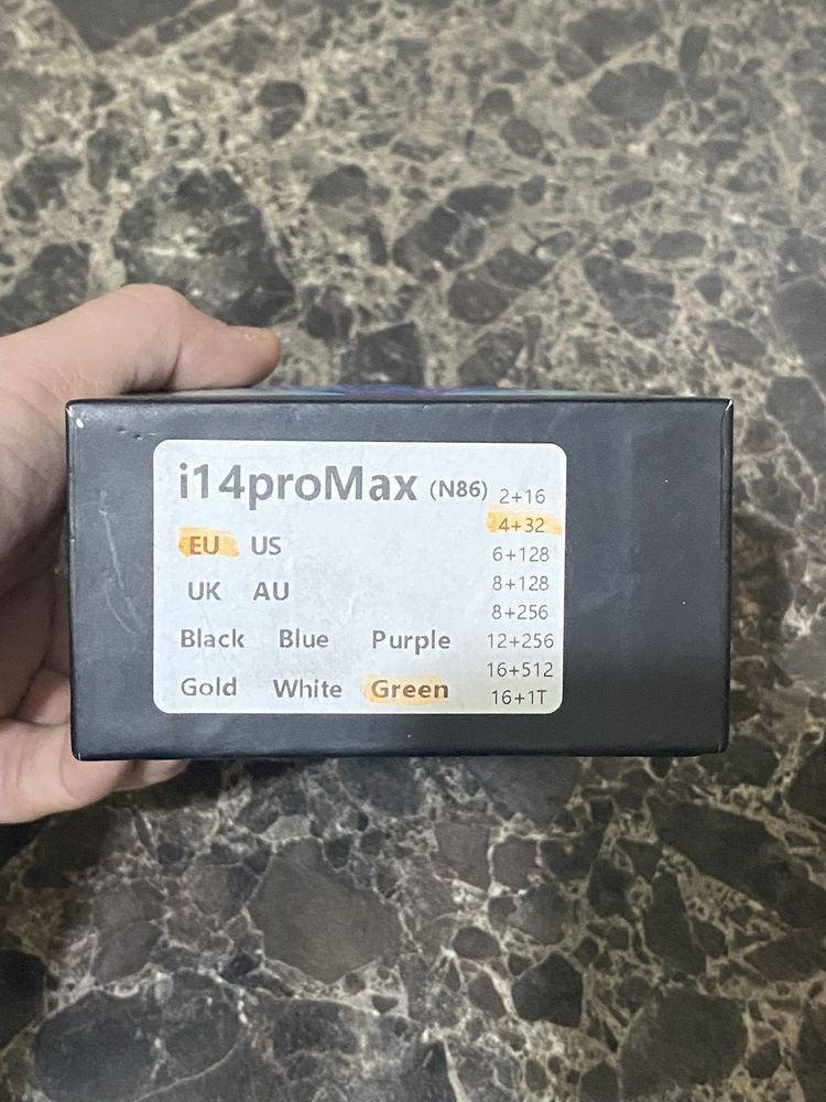 i14 Pro Max N86 зеленый RAM 4Gb, 32 Gb + Flash card 64 Gb Android 10