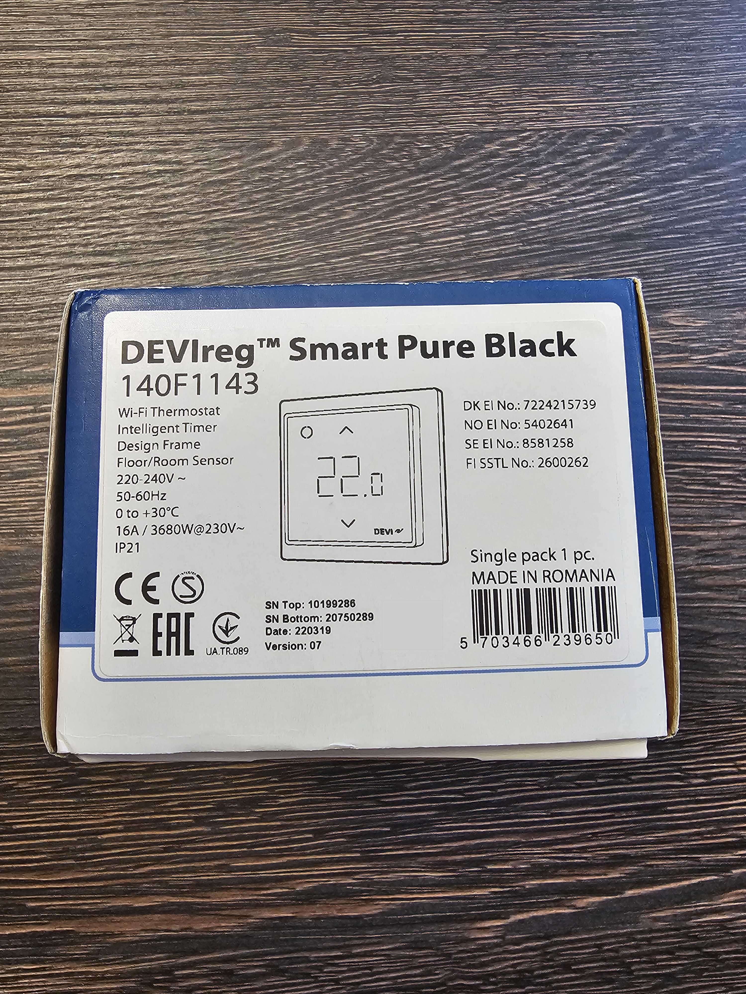 Терморегулятор Devireg Smart Wi-Fi, Черный