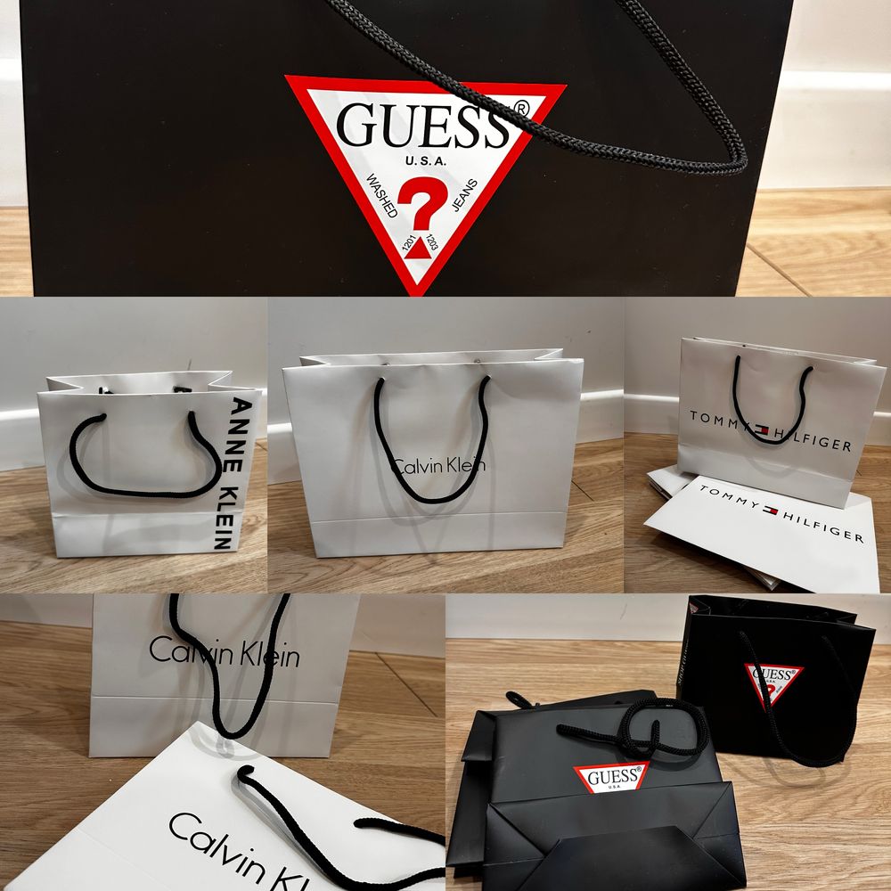 Бренд пакеты guess, tommy h, calvin k, anna kl