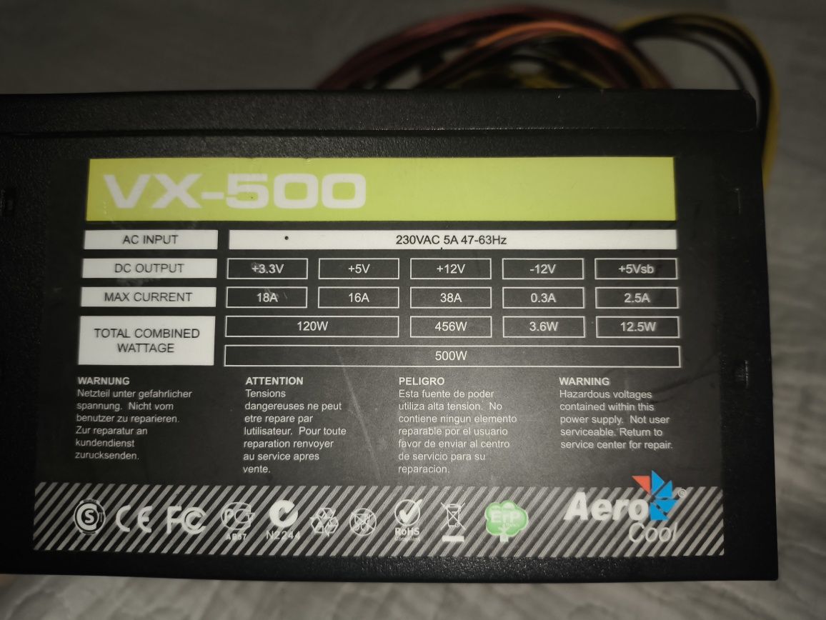Блок питания Aero Cool VX-500 500W