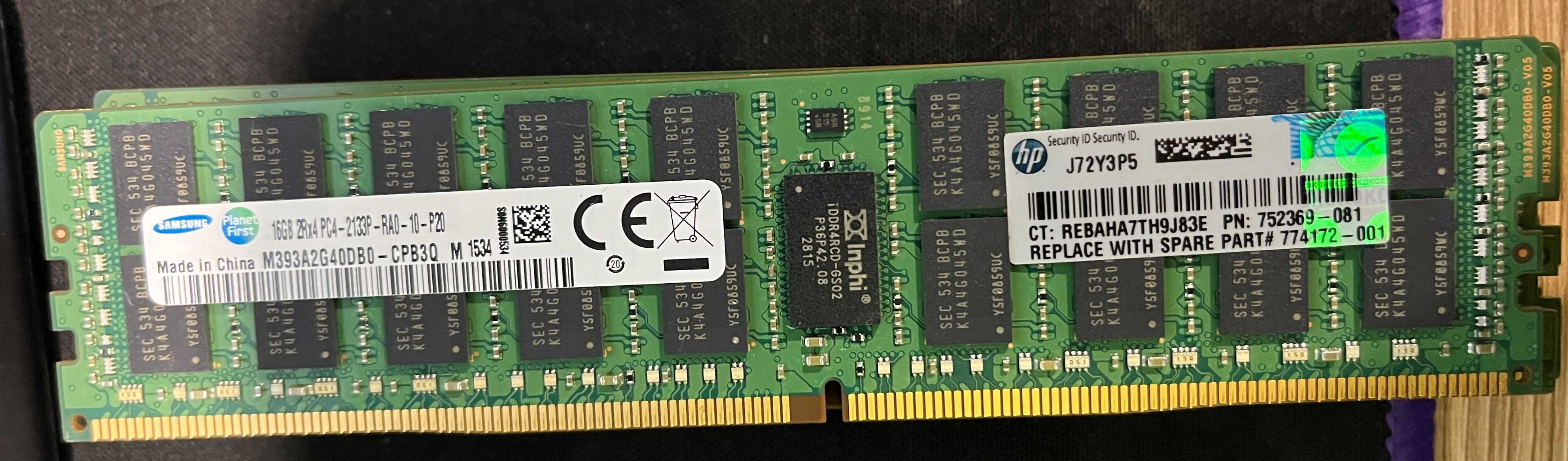 Для серверов. DDR4 16-32 GB Samsung, Hynix