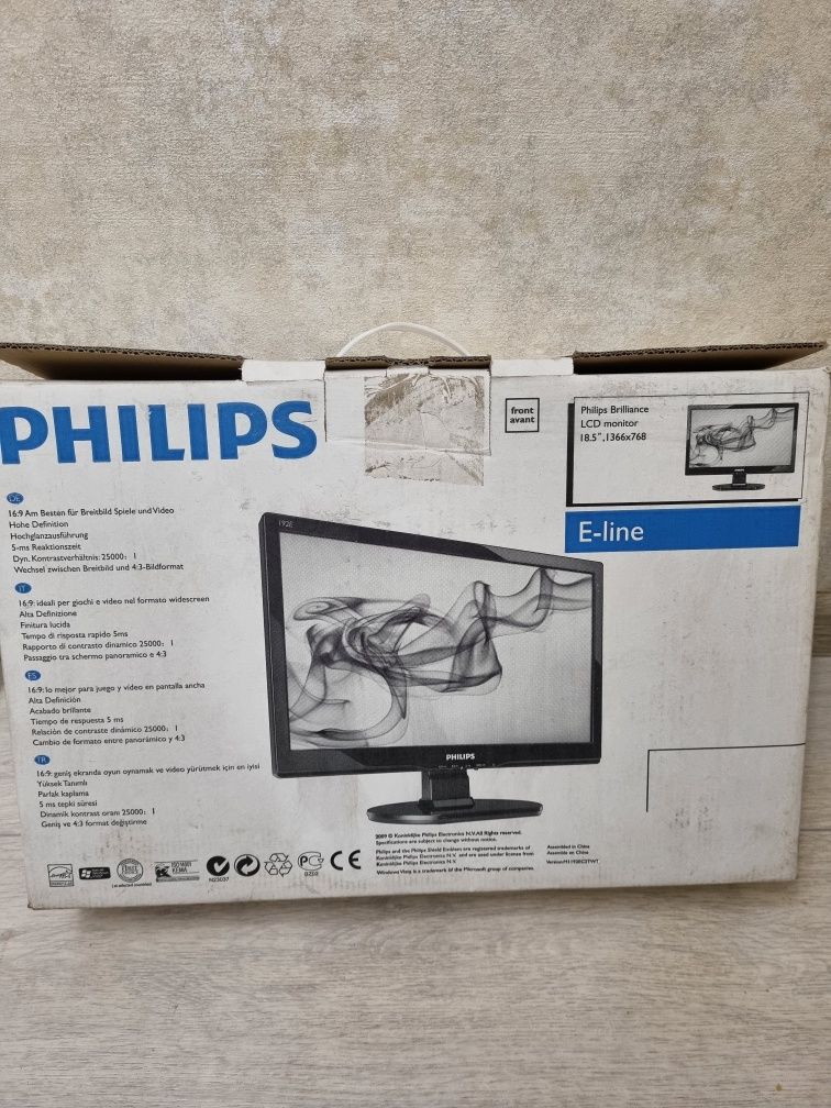 МОНИТОР 18.5" PHILIPS 192E1SB-62 черный, LCD, Wide, 1366x768, 5 ms, 17