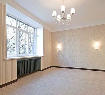 Настил OSB, линолеум, плинтус.Гипсокартон