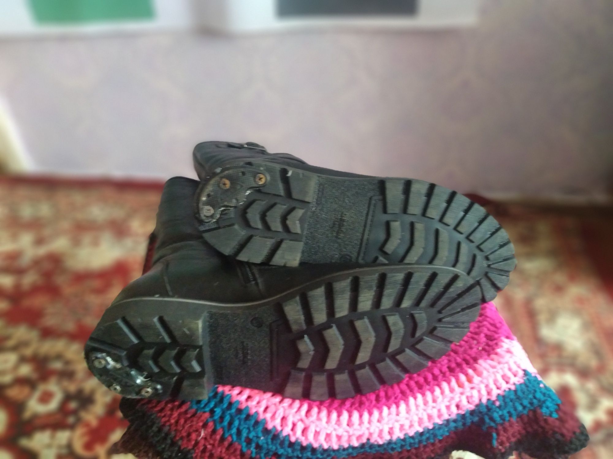 Сапоги мужские зимние кожаные