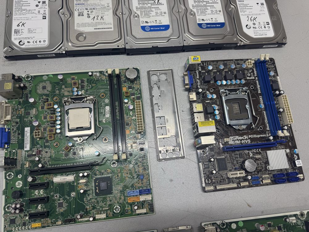 4 комплекта плат и жесткие диски i5-2400S 500gb 1tb