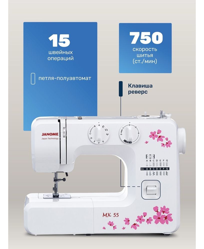Швейная машинка Janome MX 55. Пишите на вотсап, звонить не нужно