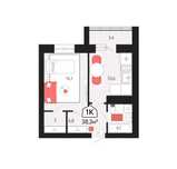 1-комнатная квартира · 38.3 м² · 4/9 этаж, Рабочая 160 — Назарбаева