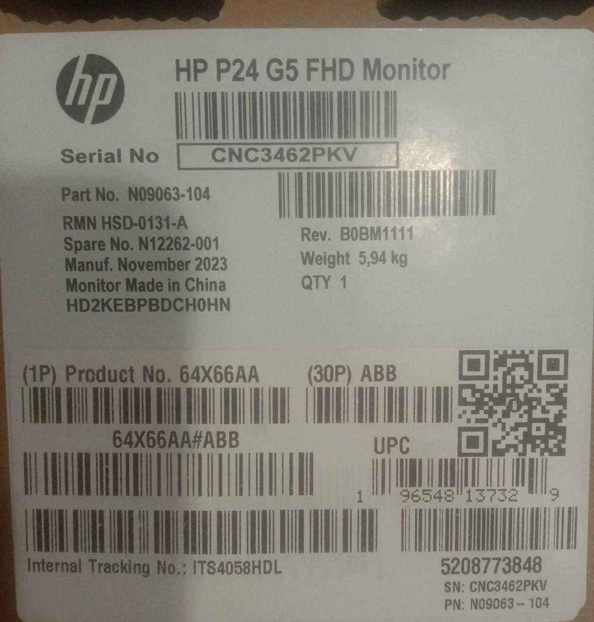 Продам монитор Монитор HP P24 G5 FHD