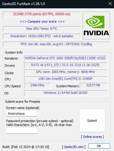 Видеокарта NVIDIA GeForce GTX 1060 3гб