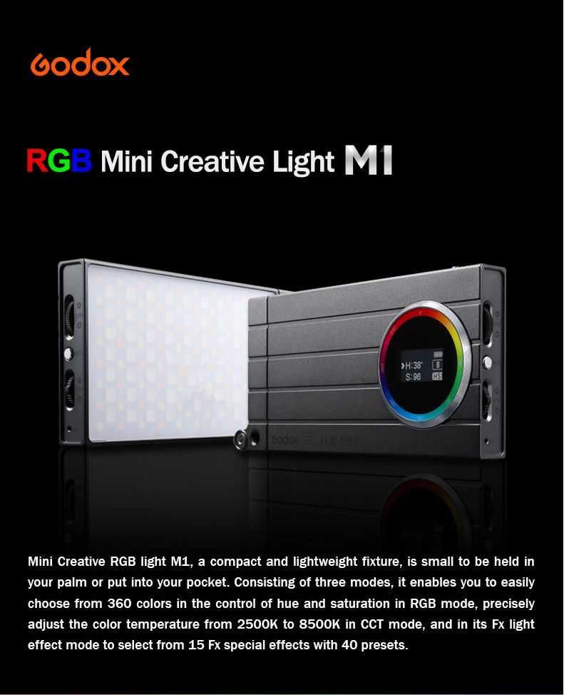 Осветитель светодиодный Godox RGB Mini Creative M1