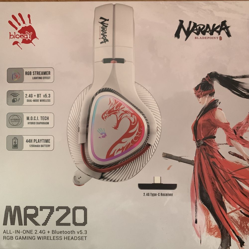 ИГРОВЫЕ наушники NARAKA с RGB подцветкой и 3 способами подключения