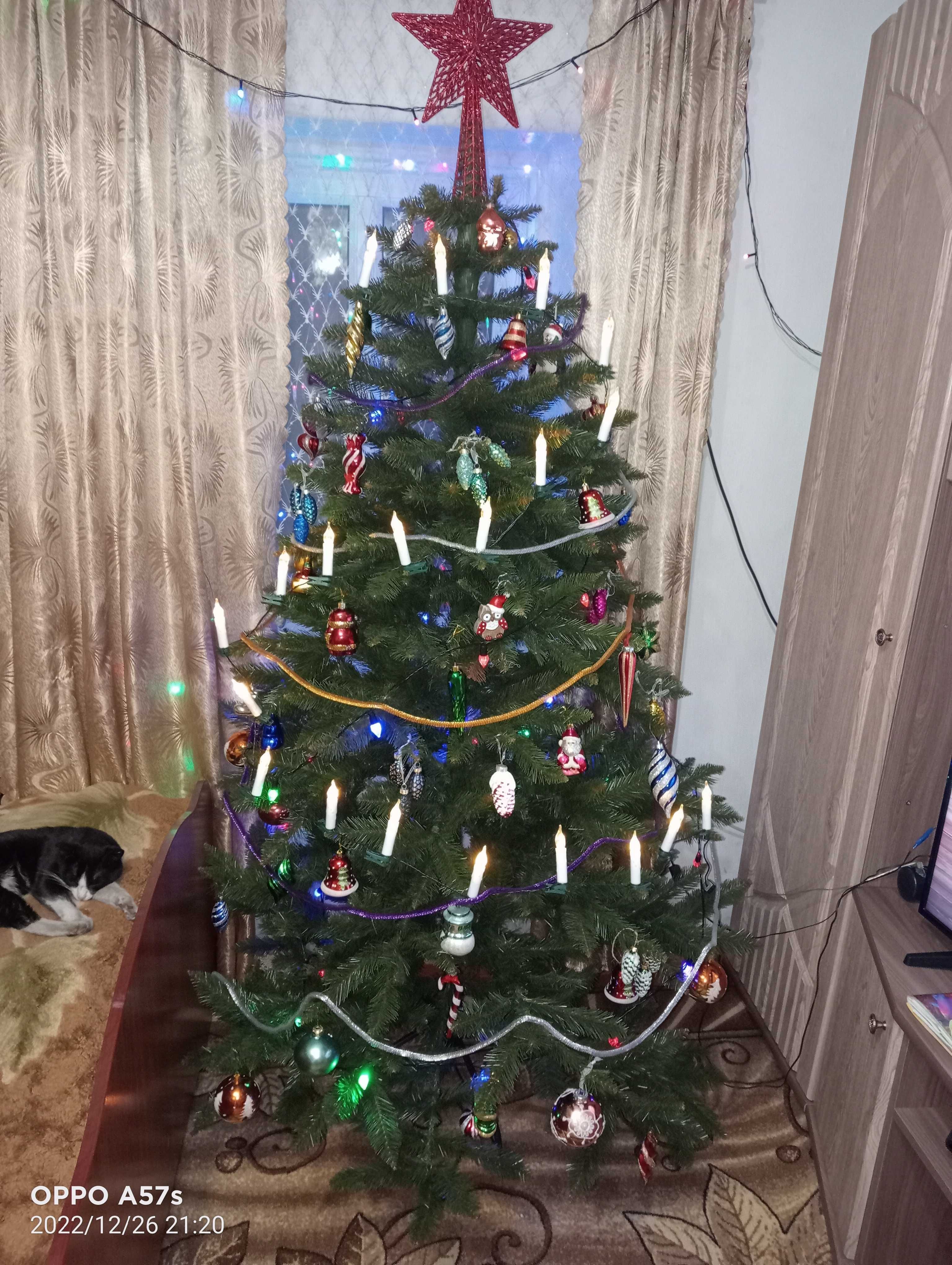Ёлочная гирлянда свечки на прищепке.