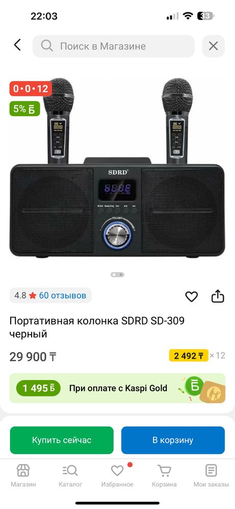 Портативная колонка с микрофонами