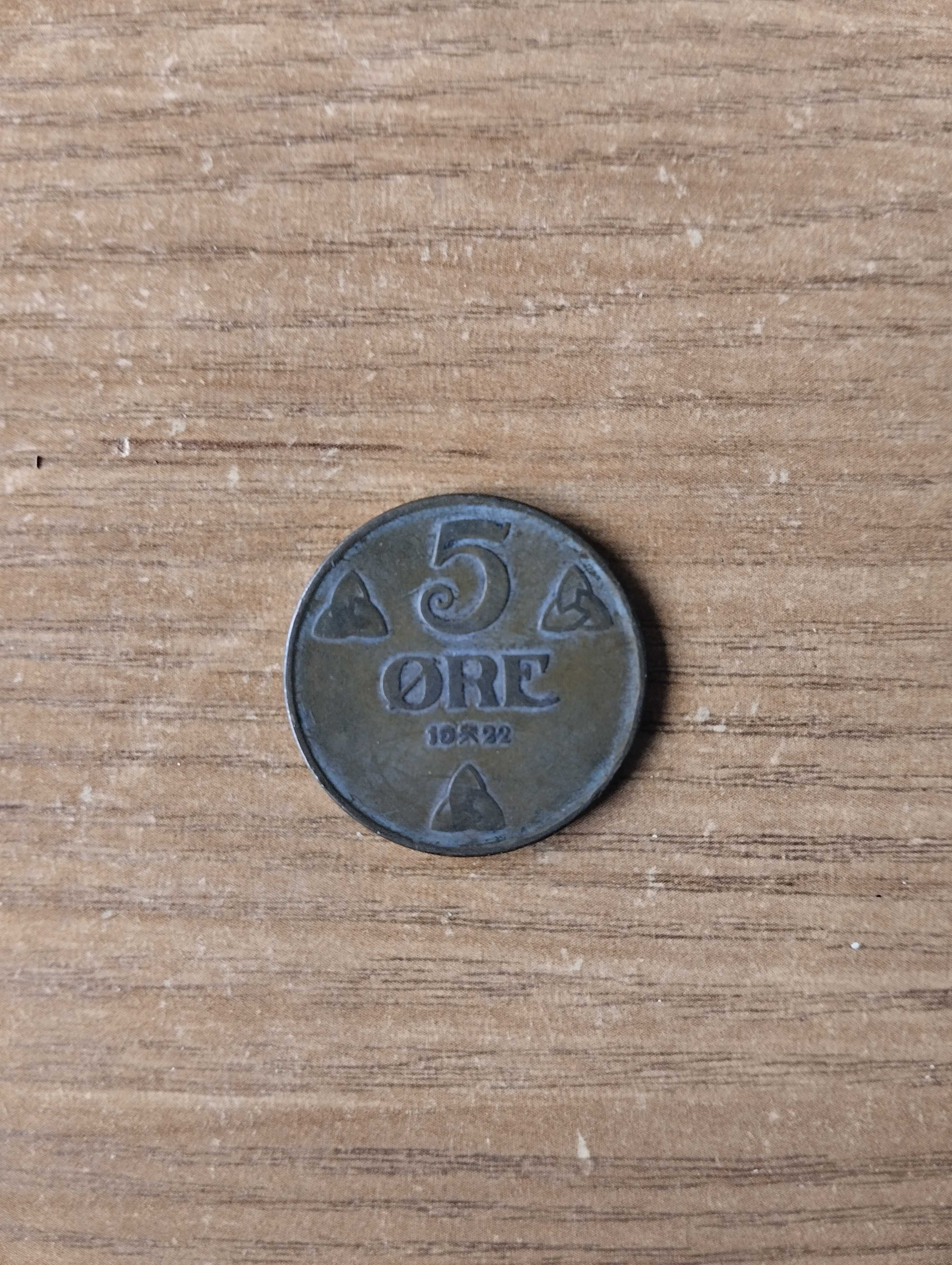 Продам старинную монету 5 Ore Norge Kongerik, 1922г