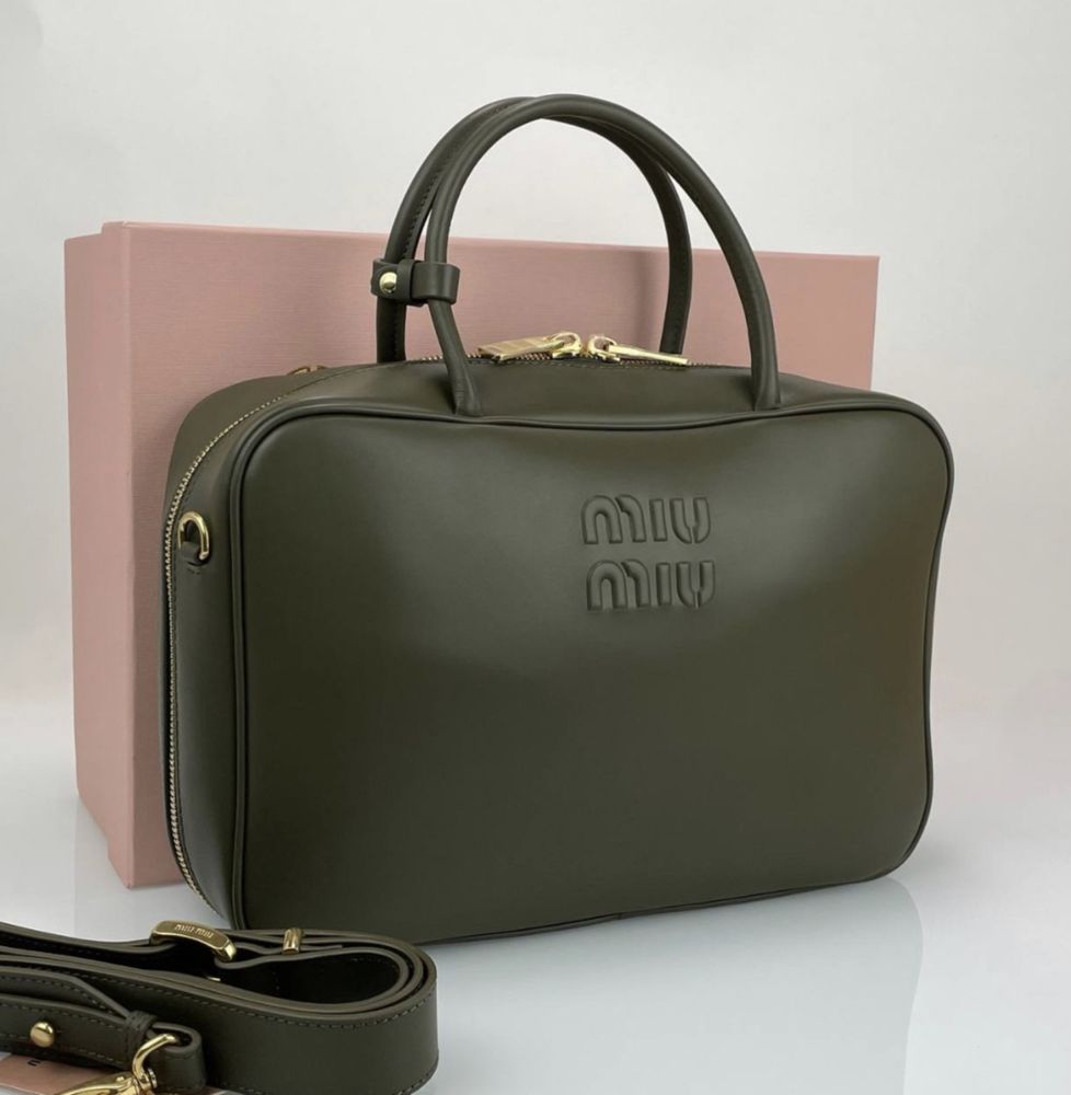 Сумка miu miu милитари кожа