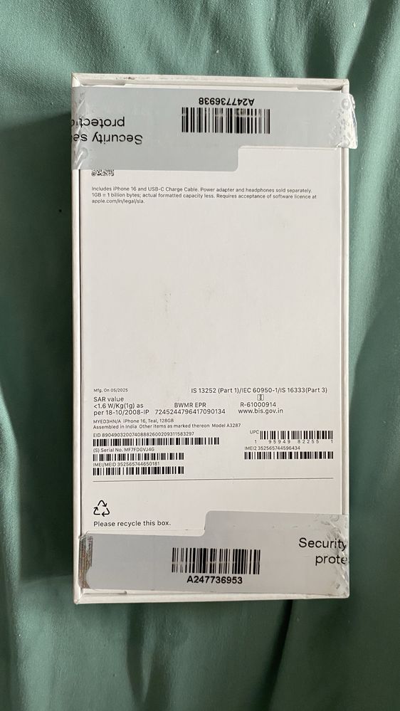 Iphone 16 128 гб новый, запечатан