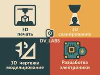 3D-печать, 3D-сканирование, 3D-моделирование, Разработка электроники