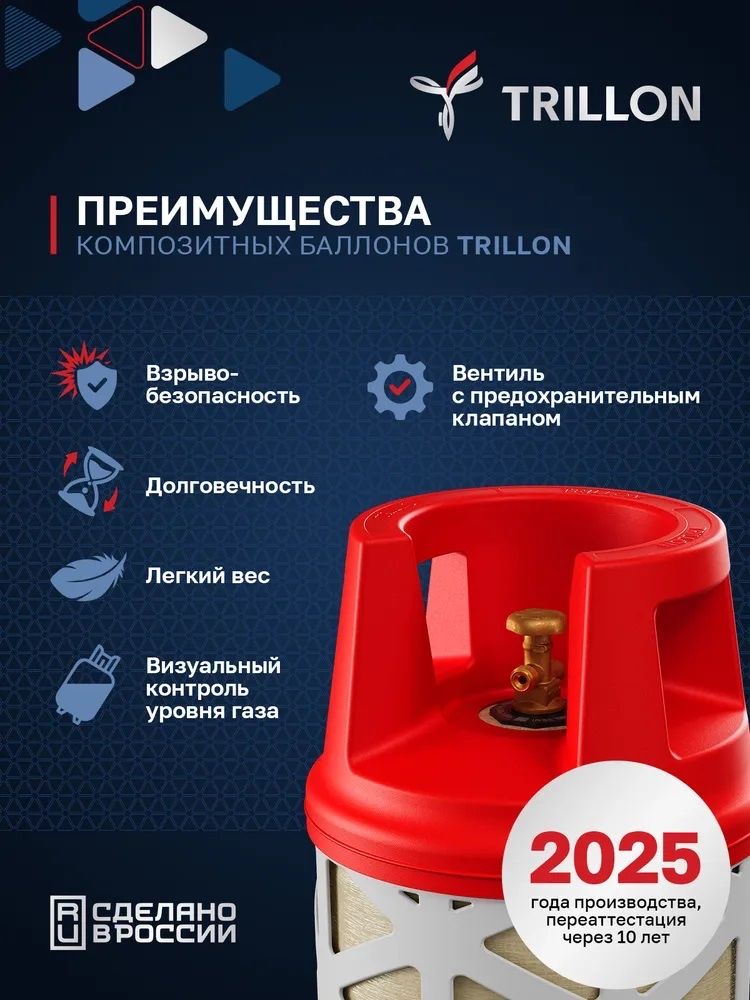 Газовый композитный баллон TRILLON Classic 18,2