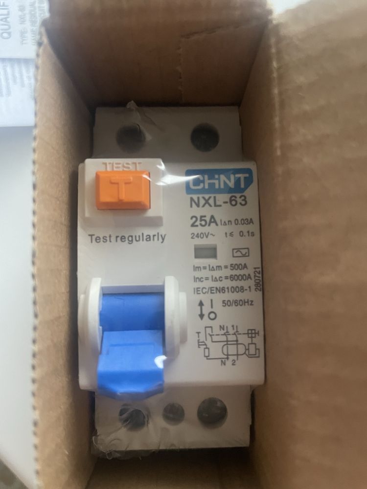 УЗО NL1-63 6kA 2P 16A 30mA. У30 NXL-63 6kA 1P+N 25A 30mA