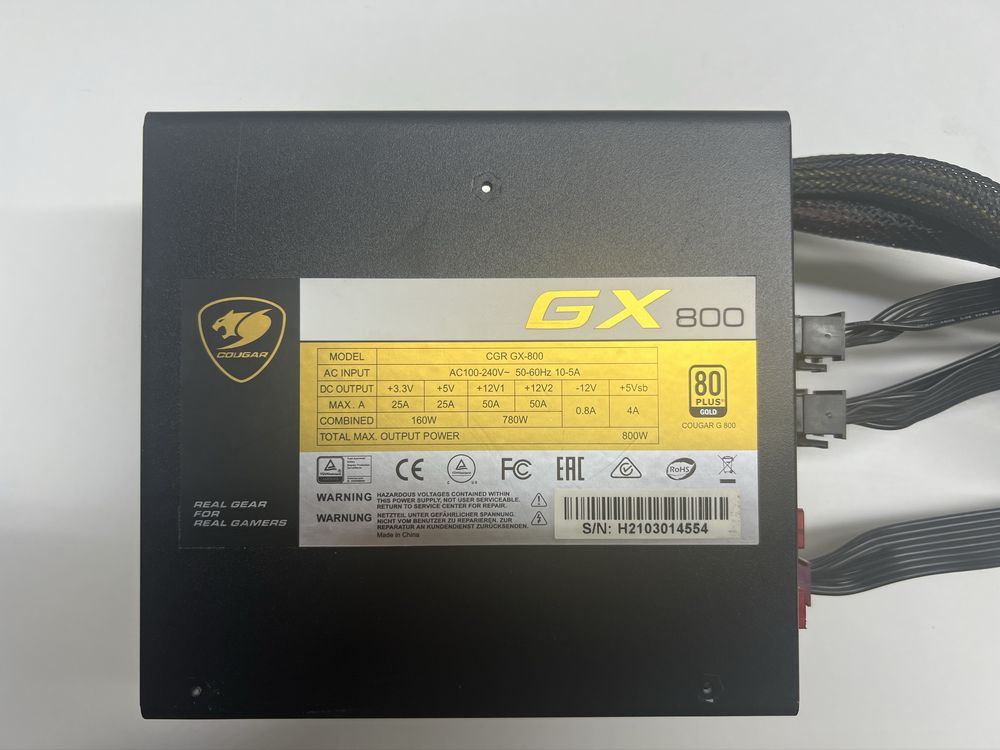 Блок питания ATX 800W Cougar GX800 80 PLUS GOLD