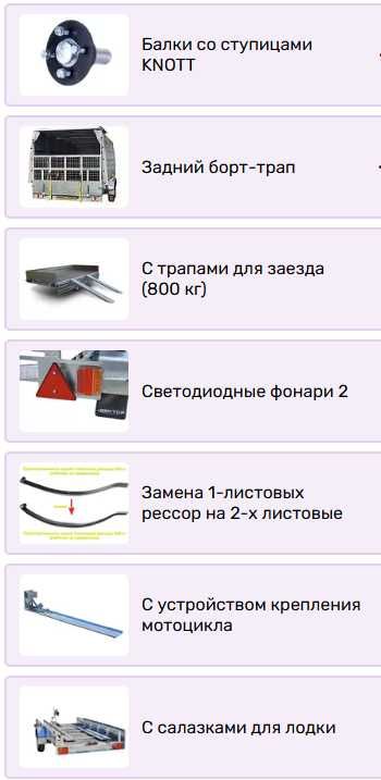 Прицеп ВЕКТОР 81013А 3,5х2,0, 4,0х2,0, 5,0х2,0, различной модификации