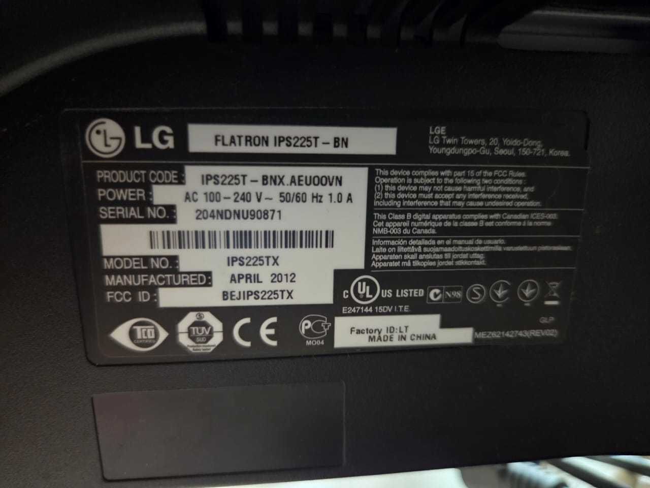 Монитор LG IPS225T-BN, 22 дюйма, 1920x1080