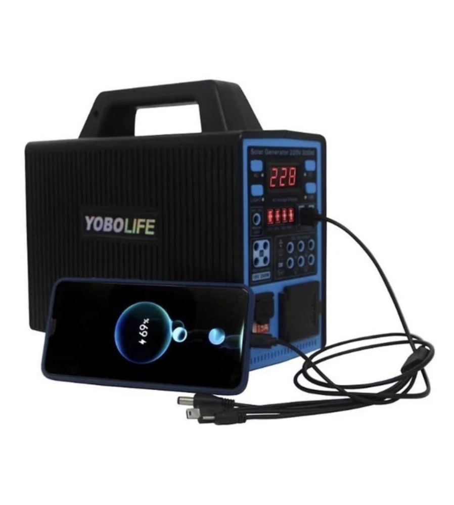 Yobolife 300ватт солнечная электростанция с преоброзователем 220вольт