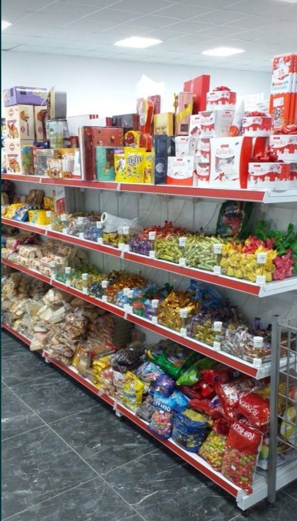Стеллаж металлические полки для магазина витрины прилавки