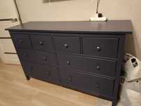 Комод IKEA, синий, HEMNES, 8 ящиков