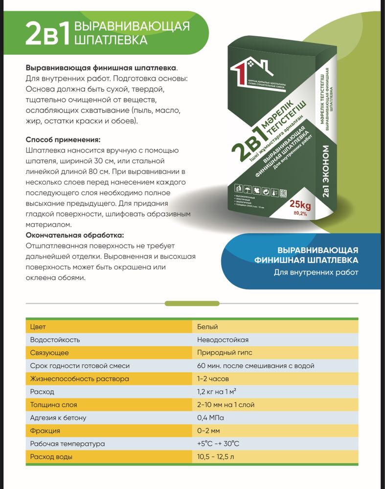 Шпатлевка, шпаклевка. 2в1. Оптом