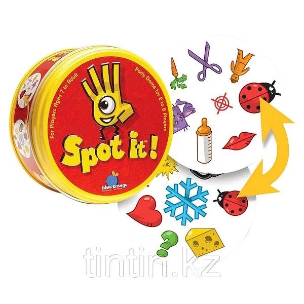 Настольная игра Spot It или Доббль (в железной банке) дуббль