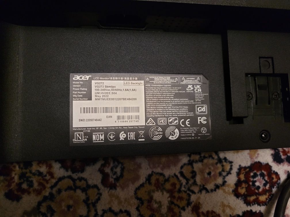 Игровой монитор  Acer 27" Nitro VG272